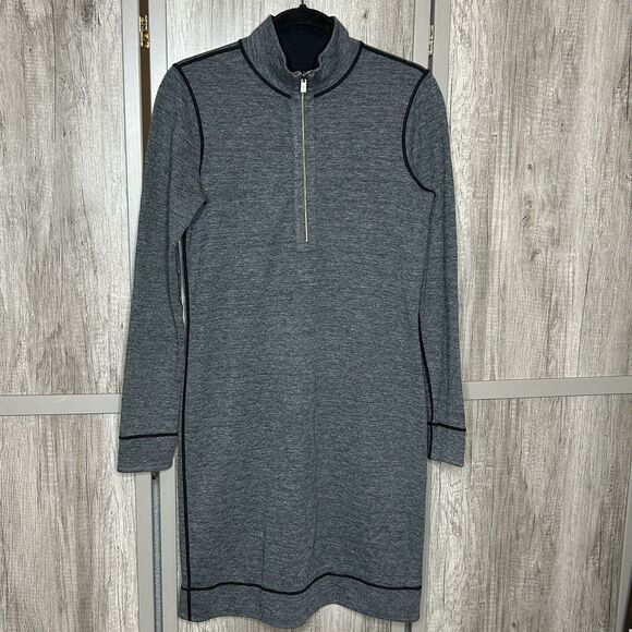Tommy Bahama Sweater Dress Small Quarter Zip Knit Long Sleeve Gray Color - Picture 1 of 7